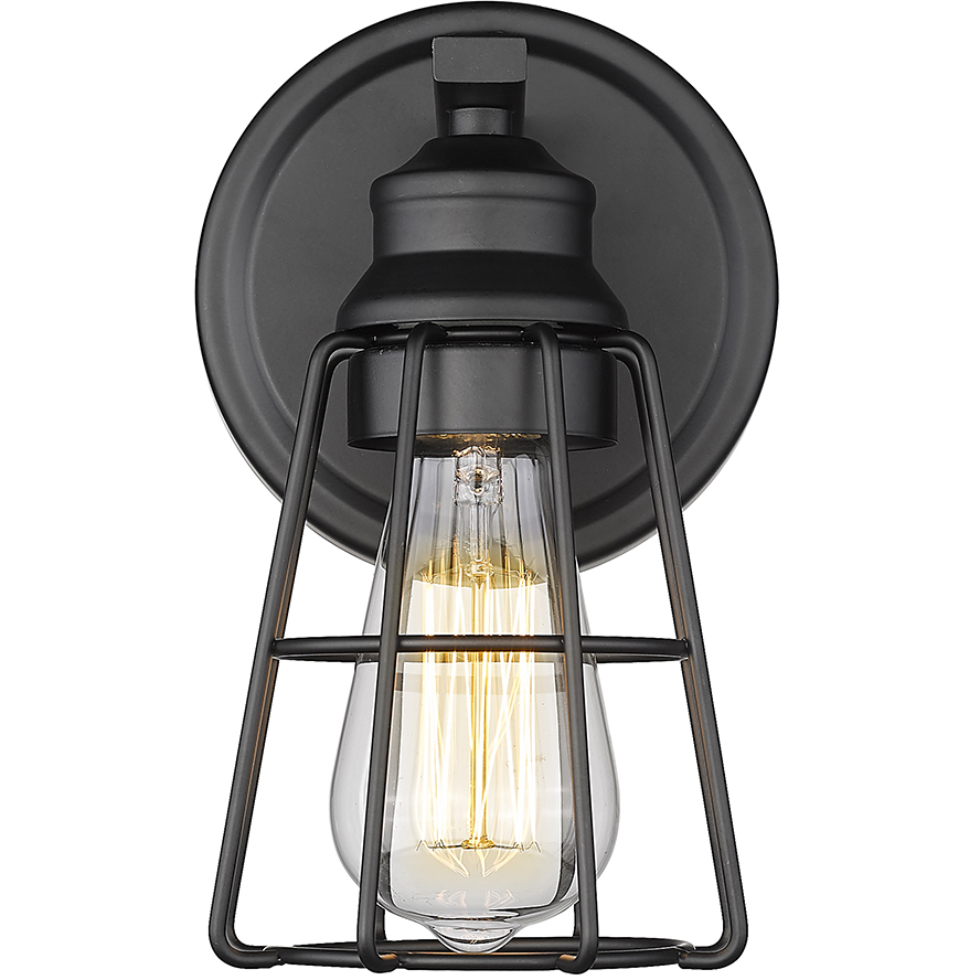 None Wall Sconce Wall Light in Matte Black